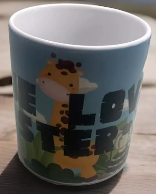 We Love Chester Zoo Tasse, buntes Bild von Affe, Löwe, Giraffe tolle Tasse