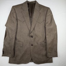 Circle S Men  s 44L Wool Tweed Blazer Brown Gray Western Sport Coat