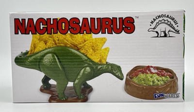 Barbuzzo NACHOsaurus Dip and Snack Dish Set - NEW Dinosaur Nachos Chips