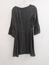 Banana Republic Floral Bell Sleeve Dress Size 2 Black/Green
