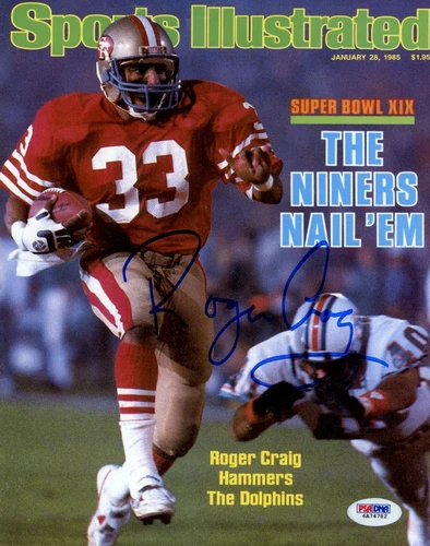 ROGER CRAIG SIGNED/AUTO'D SAN FRANCISCO 49ERS SPORTS ILLUSTRATED 8X10 PHOTO--PSA