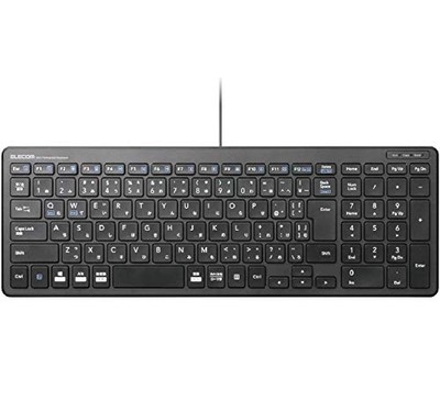 ELECOM Wired Keyboard Pantograph Compact Keyboard Black TK-FCP097BKNEW