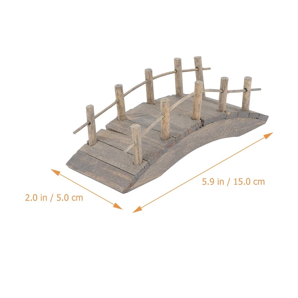 Wooden Miniature Bridge for Dollhouse Garden Scene Model Accessory - image 4 of 4