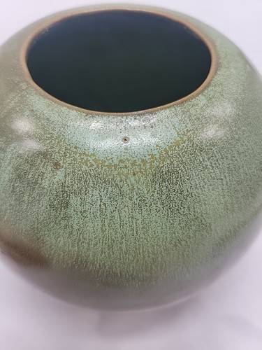 Vintage Midcentury Forrest Green Frankoma Pottery Ball Vase 55 - Picture 13 of 14