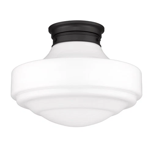 Golden Lighting 0508-LSF Ingalls 16"W Semi-Flush Ceiling Fixture - Matte Black / - Picture 10 of 11