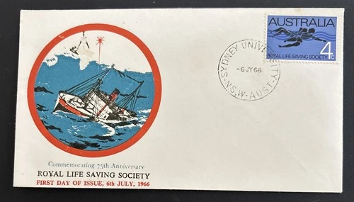 Australia FDC 1966 75th Anniversary Royal Life Saving Society