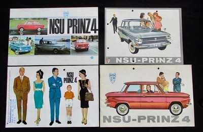 4X NSU PRINZ 4  PROSPEKTE DEUTSCH 60er  brochures 1071