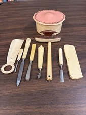 Antique French Ivory Celluloid Twelve Piece Vanity Set