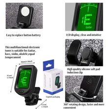 Guitar Tuner - Rotatable Digital Display for Accurate Tuning
