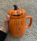 Rae Dunn Artisan Collection by Magenta "Trick Or Treat” mug w/Pumpkin topper lid — photo 2