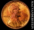 1945 Lincoln Wheat Cent - Choice Gem Brilliant Uncirculated  No Reserve #L4999