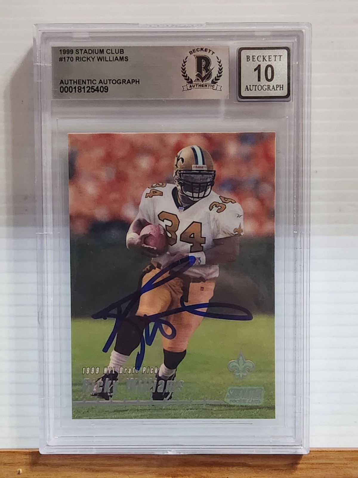 RICKY WILLIAMS 1999 Topps Stadium Club ROOKIE PSA 10 Authentic Auto Card #170