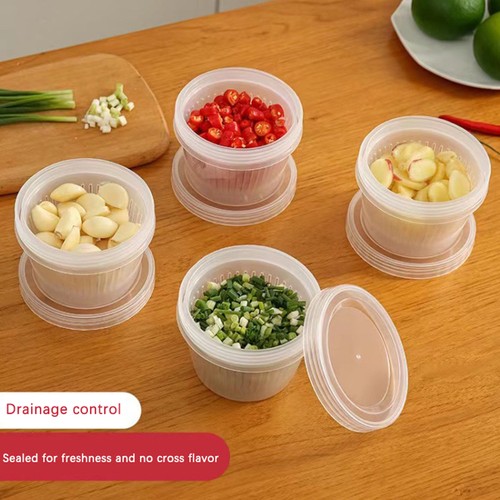 Fruit Vegetable Storage Box With Top Lid Drain Basket Refrigerator Freezer Se A1 - Picture 5 of 7