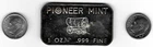 Pioneer Mint 1 One Troy Ounce .999 Fine Silver Round Bar