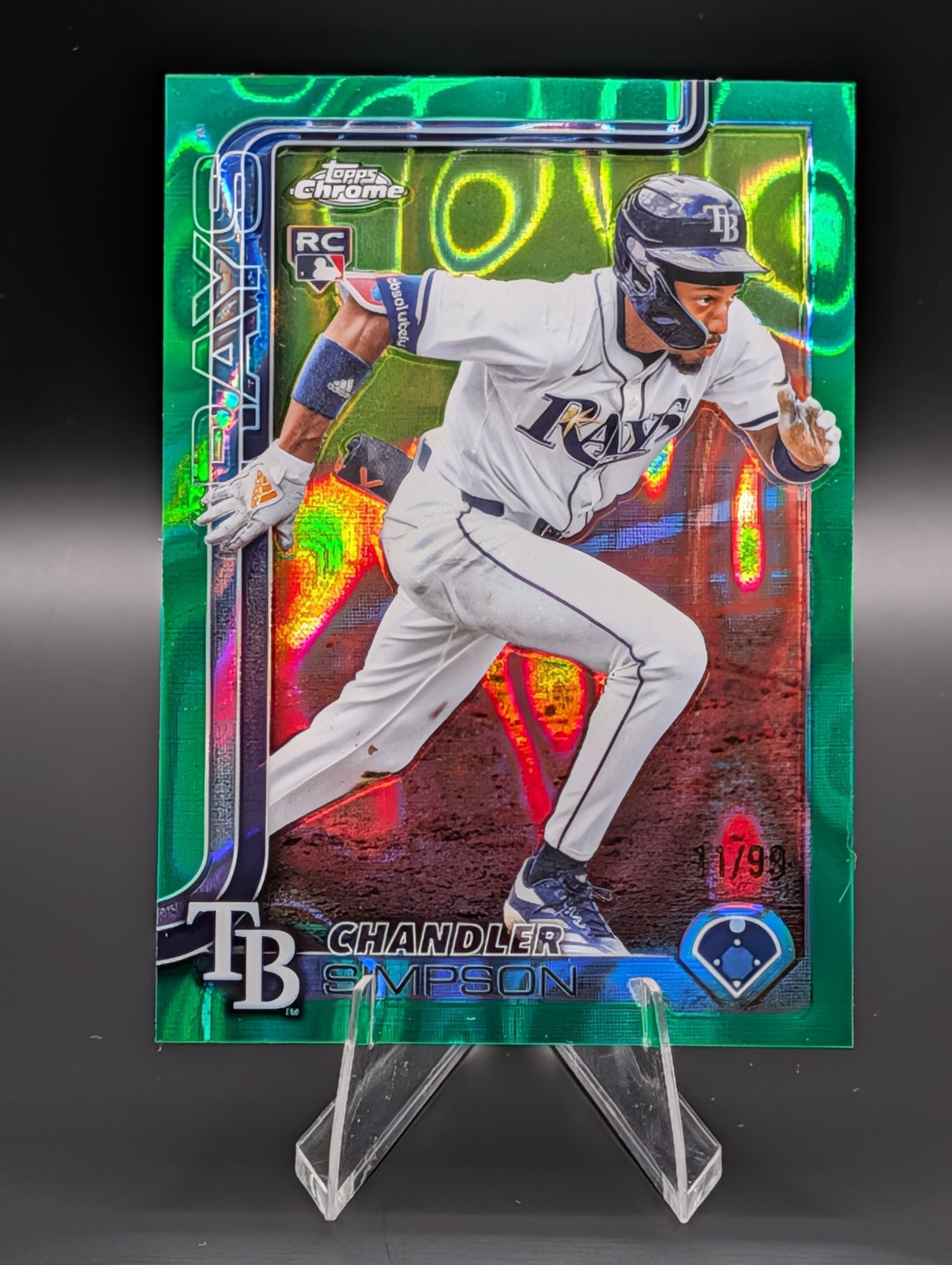 2025 Topps Chrome Update #USC179 Chandler Simpson Green Wave Refractors #/99