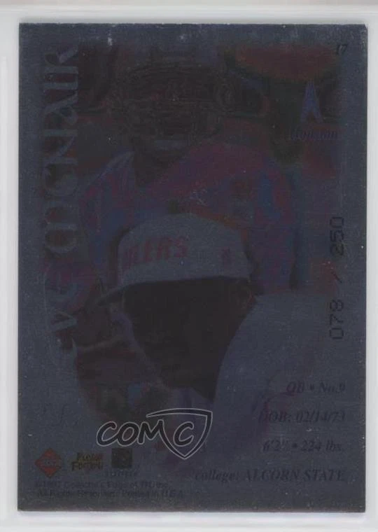 1997 Collector's Edge Excalibur 22K Knights Magnum Black /250 Steve McNair #17 - Image 2 of 2