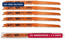 5-Pack 12-Inch Wood Pruning Reciprocating Saw Blades, 5TPI HCS Carbon Steel Sawz