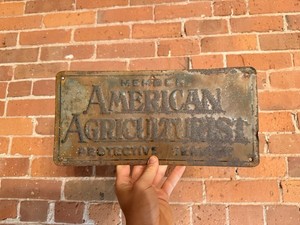 Vintage 1946 American Agriculturist Member Protective Service Sign - Weathered