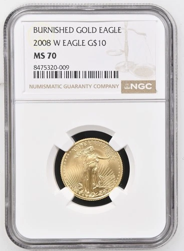 2008-W $10 1/4 ounce Burnished Gold American Eagle- NGC MS 70
