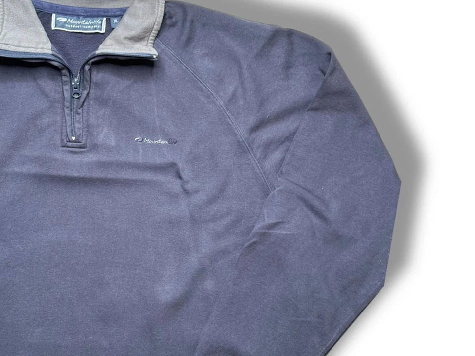Mountainlife Fleece XL 1/4 Zip Pullover navy - Outdoor Wandern Oberteil sehr guter Zustand - Bild 3 von 4