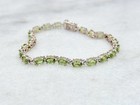 Sterling Silver Tennis Style Peridot Bracelet 7.5”