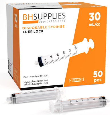 Luer Lock Tip Syringes 50 Pack Sterile Measuring Dispensing Syringe Set