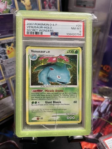 Pokémon TCG Venusaur Holo Rare Card PSA 8 Secret Wonders 20/132