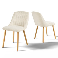 Goeurvant Set of 2/4/6 Dining Chairs Upholstered Kitchen 6 Colours&Materials