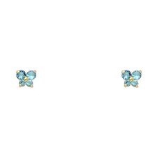 NEW 14K YELLOW GOLD BUTTERFLY SCREW BACK STUD EARRINGS DEC 