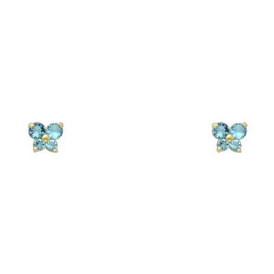 NEU 14K GELBGOLD SCHMETTERLING SCHRAUBVERSCHLUSS OHRSTECKER (DEZ)