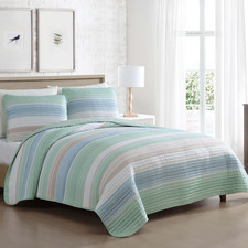 Beatrice Home Fashions Coralinn Striped 3-Piece Quilt Set Lightweight