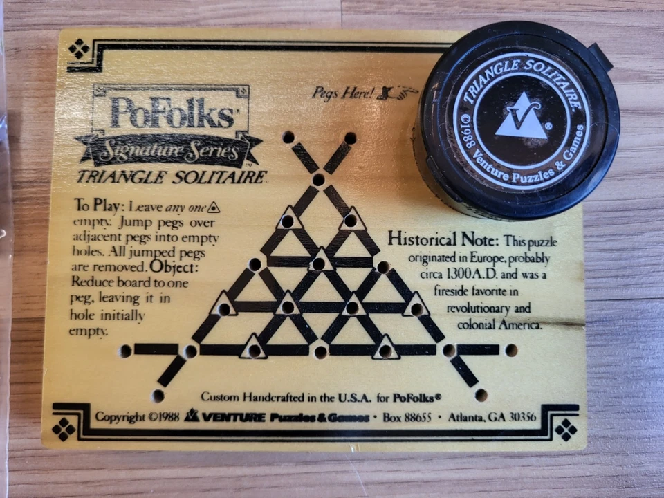Vintage 1988 PoFolks Signature Series Triangle Solitaire - Image 2 of 4