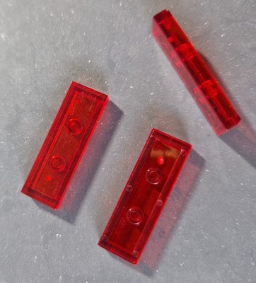 5x GoBricks  Tile 1x3 Trans-Red (entspricht Tile 63864)