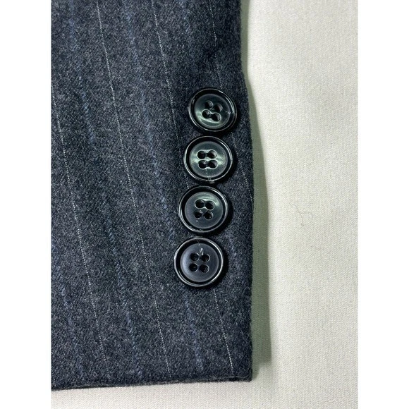 Jaqueta Blazer Ermenegildo Zegna Listra de Giz Lã Feita na Suíça Tamanho 52 - Imagem 3 de 4