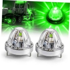 2 Pcs Clear Glass Lens Green 15 LED Watermelon Lights  Clear Lens Green (2 Pcs)