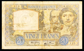 France Billet de 20 Francs Travail et Science R.1215 du 03/10/1940 F.12/19
