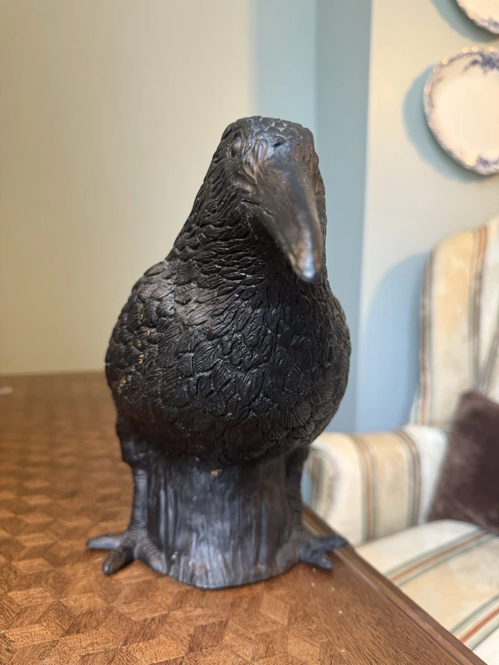 Vintage Halloween Crow Black Raven Made In Germany Halloween Decor - Image 2 of 4