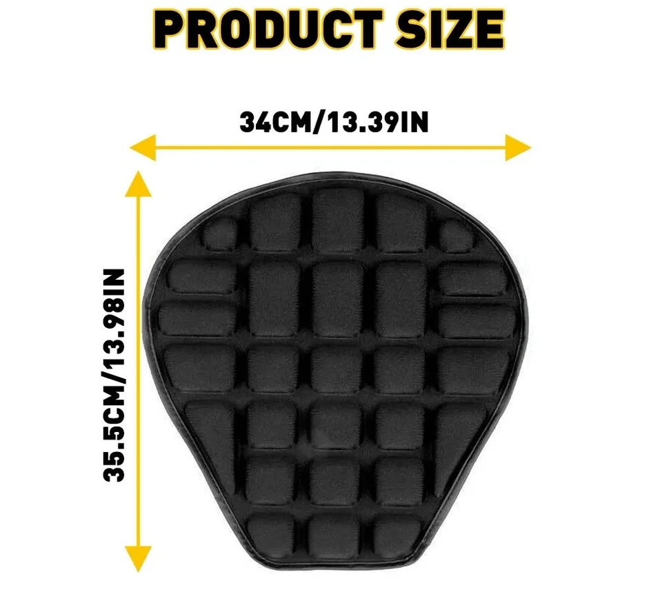 1X Motorcycle Seat Cover Comfort Seat Cushion Universal Pressure Relief Air Pad - Image 4 of 4