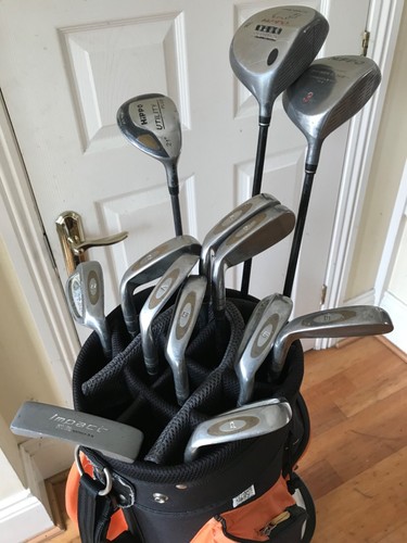 Mens Full Set Of 13 Golf Clubs Woods Irons HIPPO Plus Energy + Bag Right Handed - Picture 22 of 23