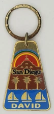 Vintage David San Diego Keychain Personalized California Name Keyring Flaws