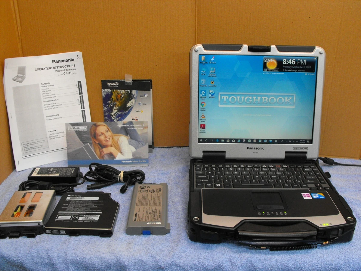 Black Panasonic Toughbook CF-31 MK5 2.3 500GB SSD 8gb *GLOBAL GPS* BLK WIN 10/11
