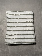 Baby Blanket Gray Scallop Wavy Stripe Lines Soft White Muslin Swaddle 45"x47"