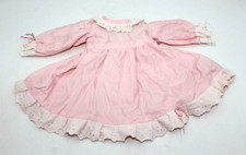 Baby Girls Vintage Dress Size 2 Pink White Lace Frilly Pageant CUTE Long