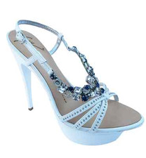 Giuseppe Zanotti White Jeweled Heel