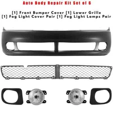 Front Bumper Cover Fascia | Fog Light Assembly For 2006-2010 Chrysler PT Cruiser