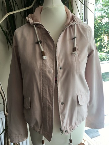ONLY LADIES LIGHT WEIGHT PALE SALMON HOODED PARKA JACKET - SIZE SMALL - Picture 2 of 10