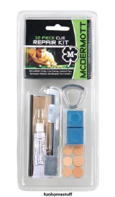 MCDERMOTT BRAND 12pc POOL TABLE BILLIARD CUE STICK TIP FIX TIPS REPAIR KIT DIY