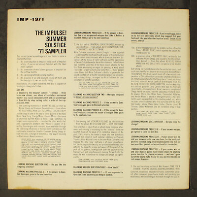 VARIOUS: impulse summer solstice '71 sampler IMPULSE! 12'' LP 33 RPM