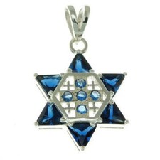 STAR OF DAVID WITH JERUSALEM CROSS PENDANTS - STERLING SILVER 925