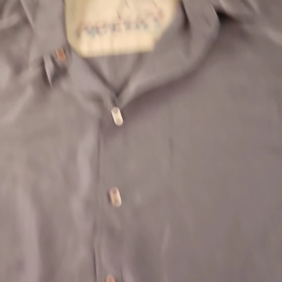 Rip Curl Grey Casual Button Up Cotton Blend Party Shirt Men's XL - Image 2 of 4